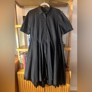 All Saints Black Cotton Shirt Dress with Pockets - size 10